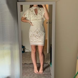 Open Back White Lace Dress